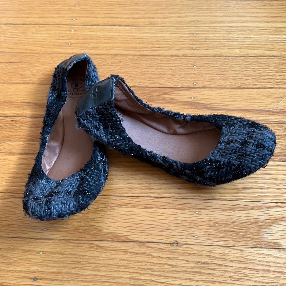 Lucky Brand knitted gray/black flats